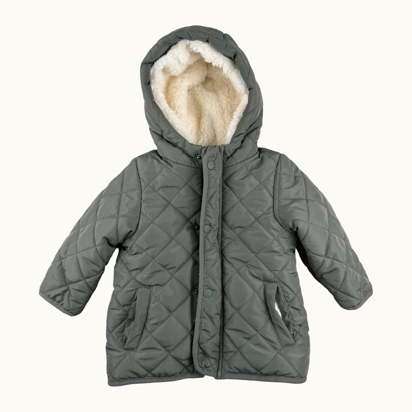 Manteau matelassé capuche sherpa - 12 mois