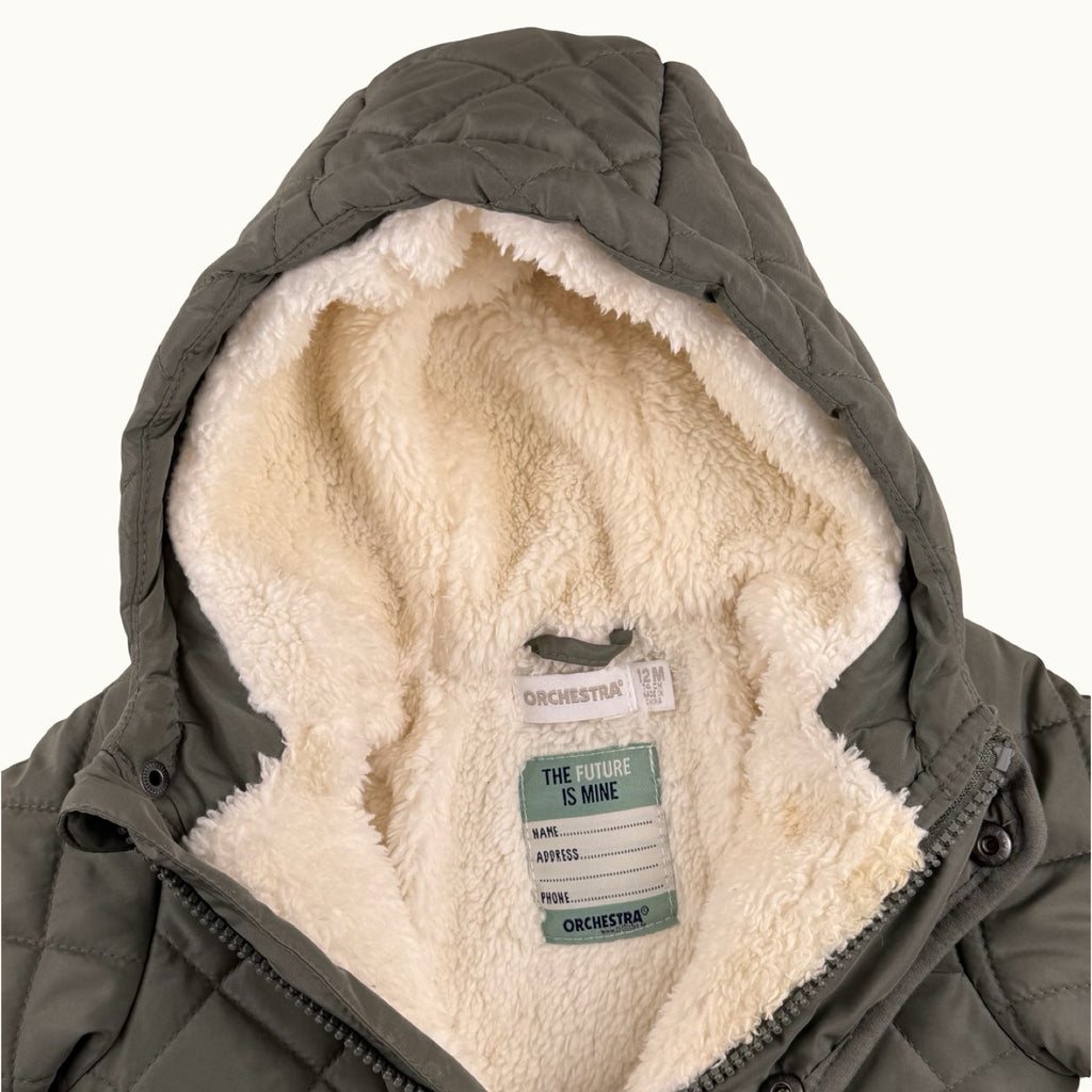 Manteau matelassé capuche sherpa - 12 mois