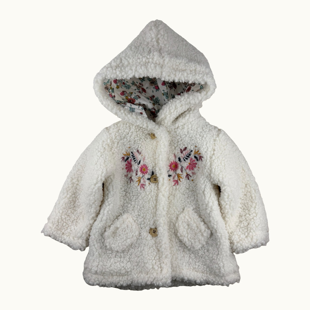 Manteau sherpa fleuri - 12 mois