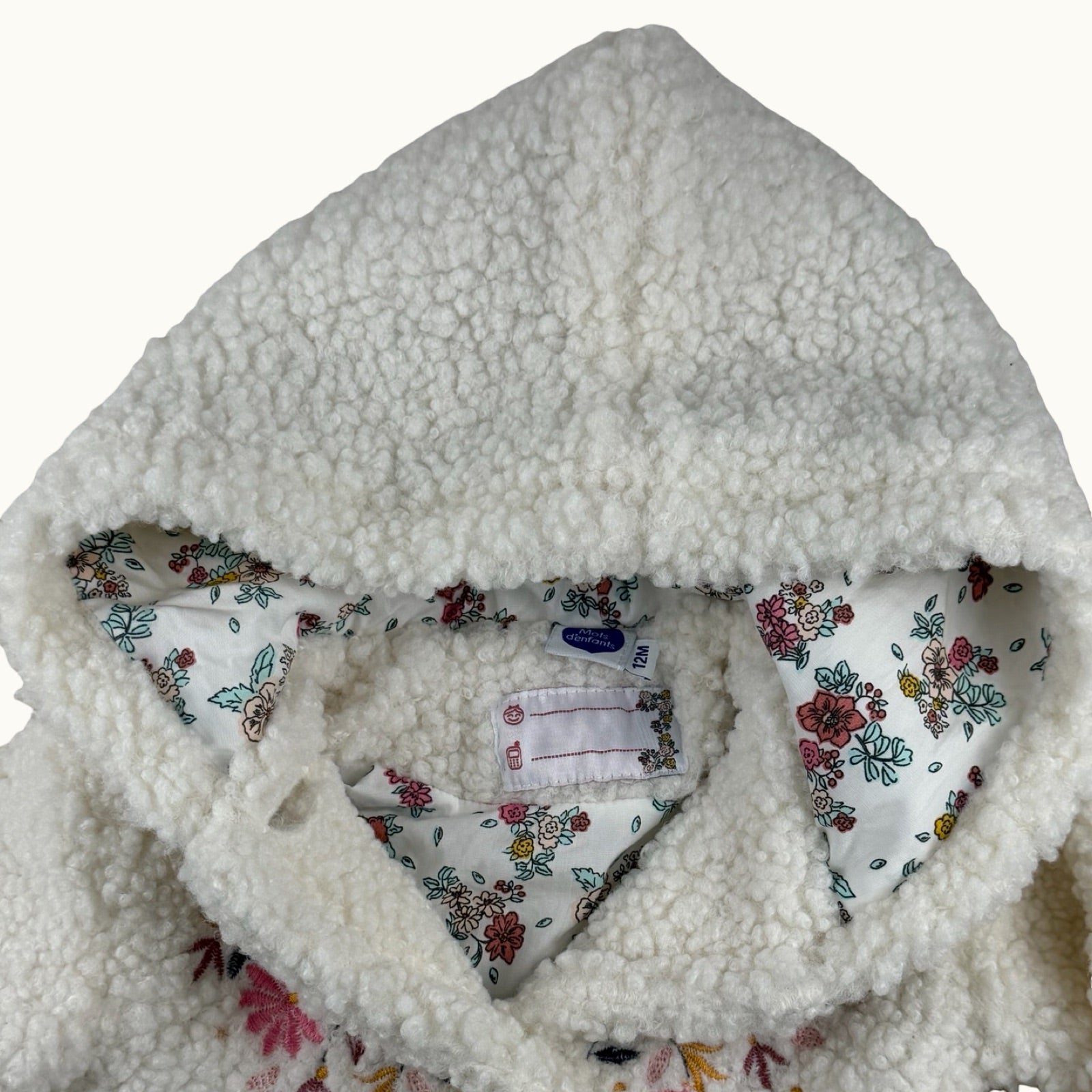 Manteau sherpa fleuri - 12 mois