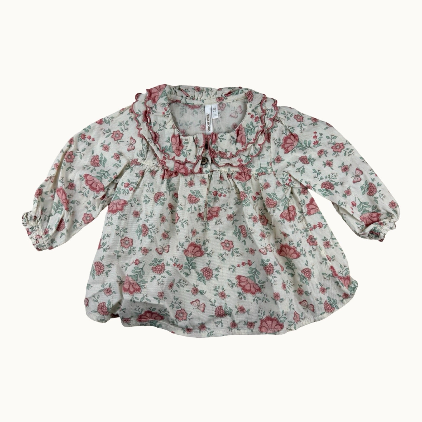 Blouse fleurie avec col - 6 mois