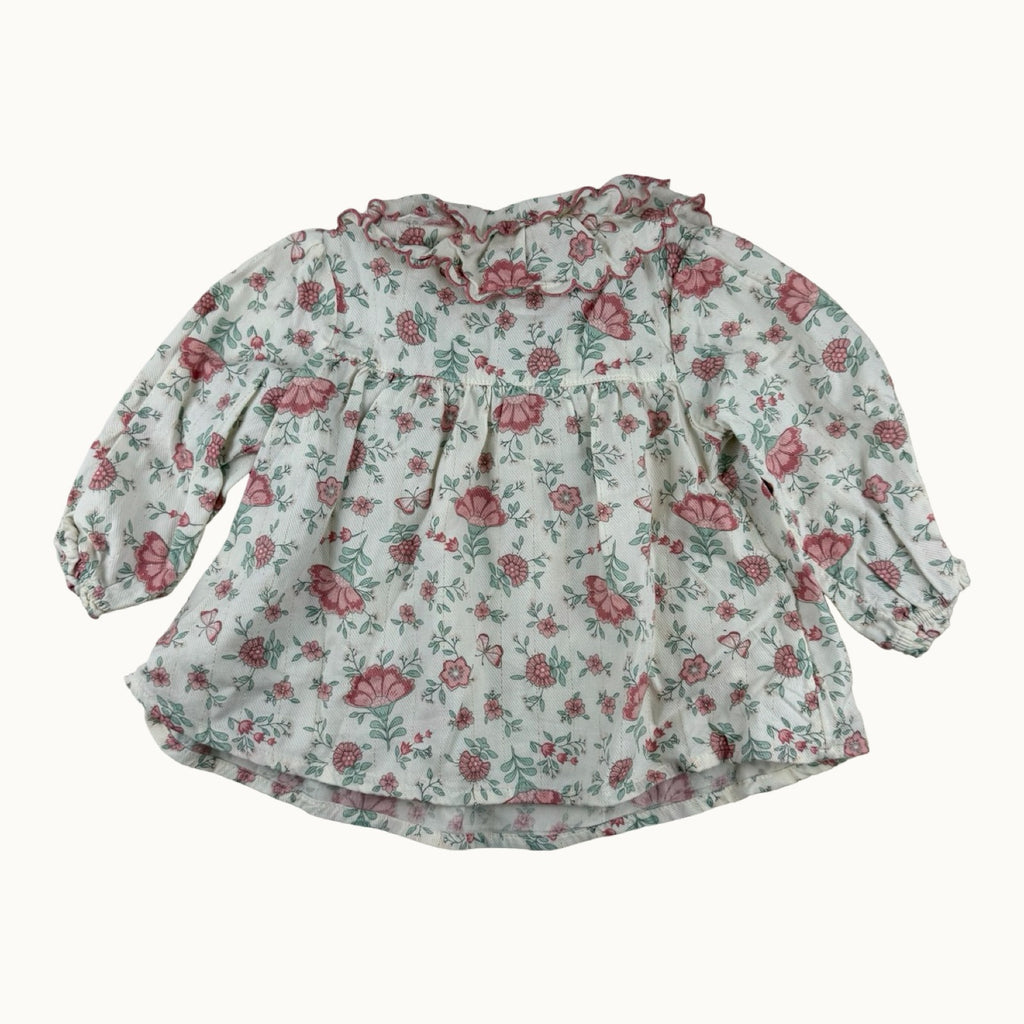 Blouse fleurie avec col - 6 mois