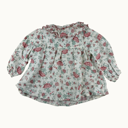 Blouse fleurie avec col - 6 mois