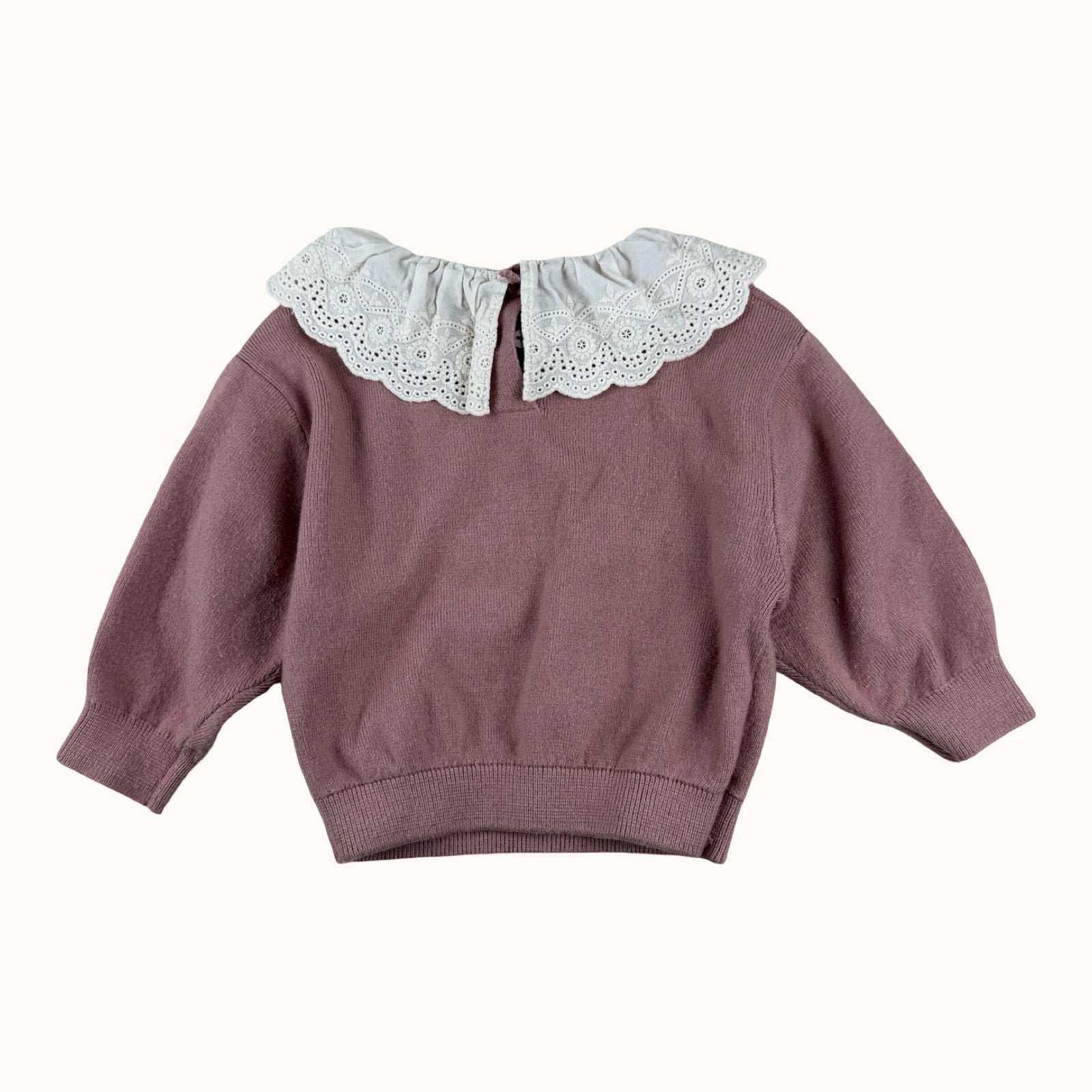 Pull avec col broderie anglaise - 6 mois