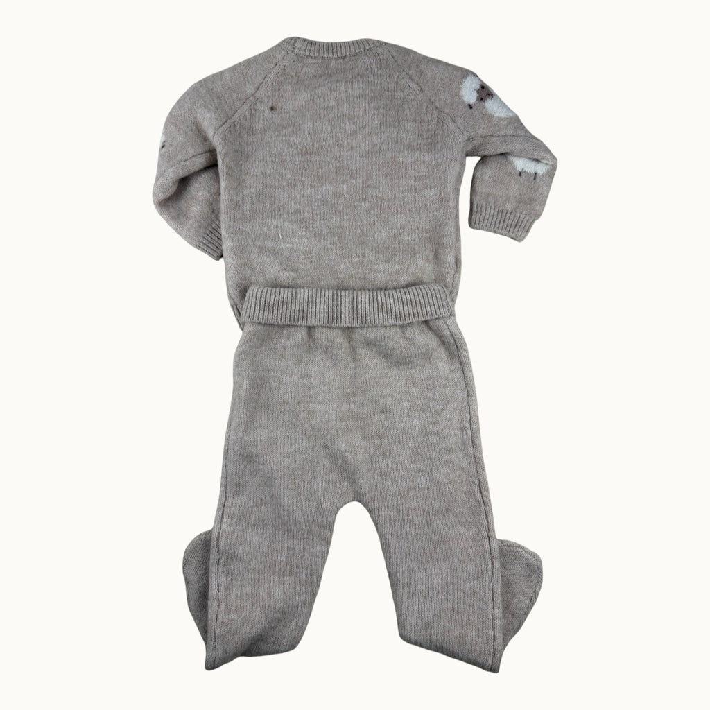 Ensemble pull moutons et pantalon - 6 mois