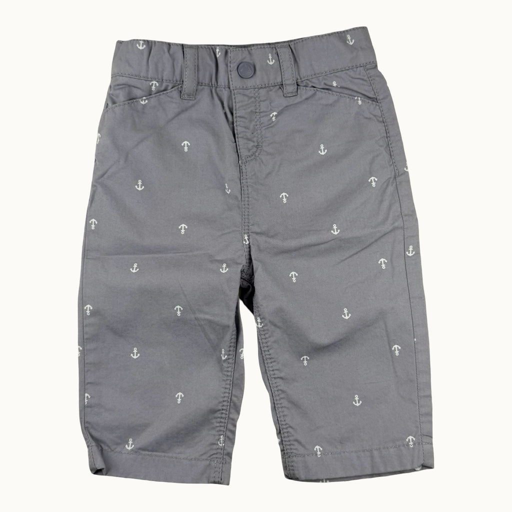 Pantalon chino imprimé ancres Petit Bateau - 6 mois