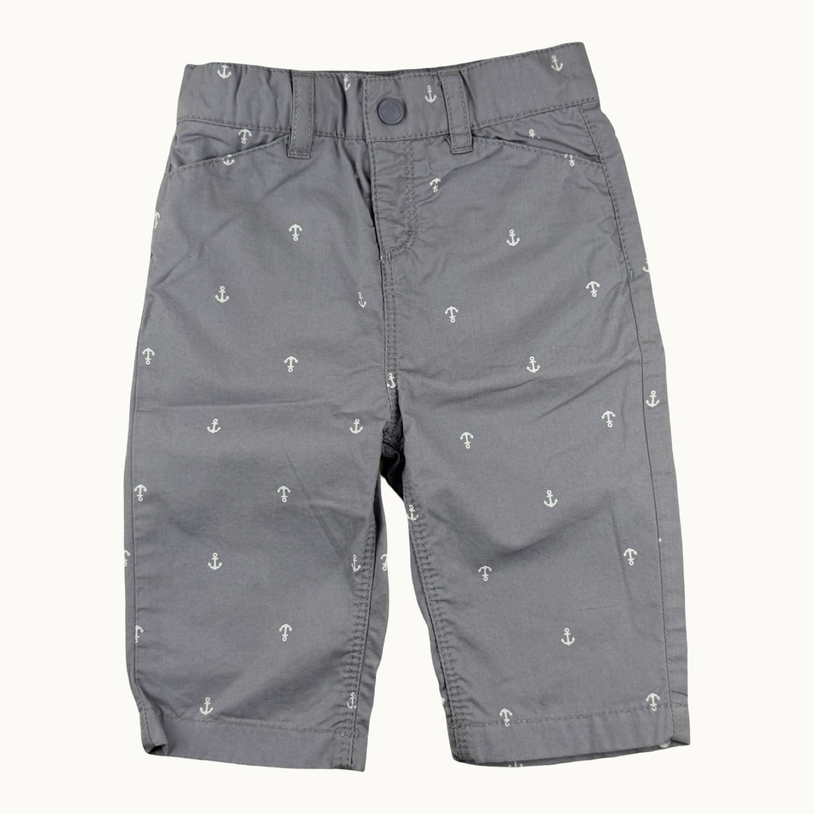 Pantalon chino imprimé ancres Petit Bateau - 6 mois