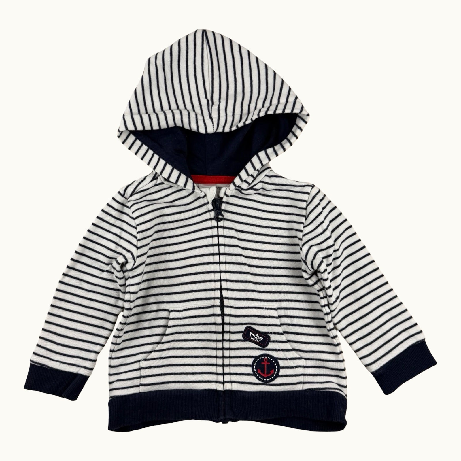 Veste rayée à capuche - 9 mois