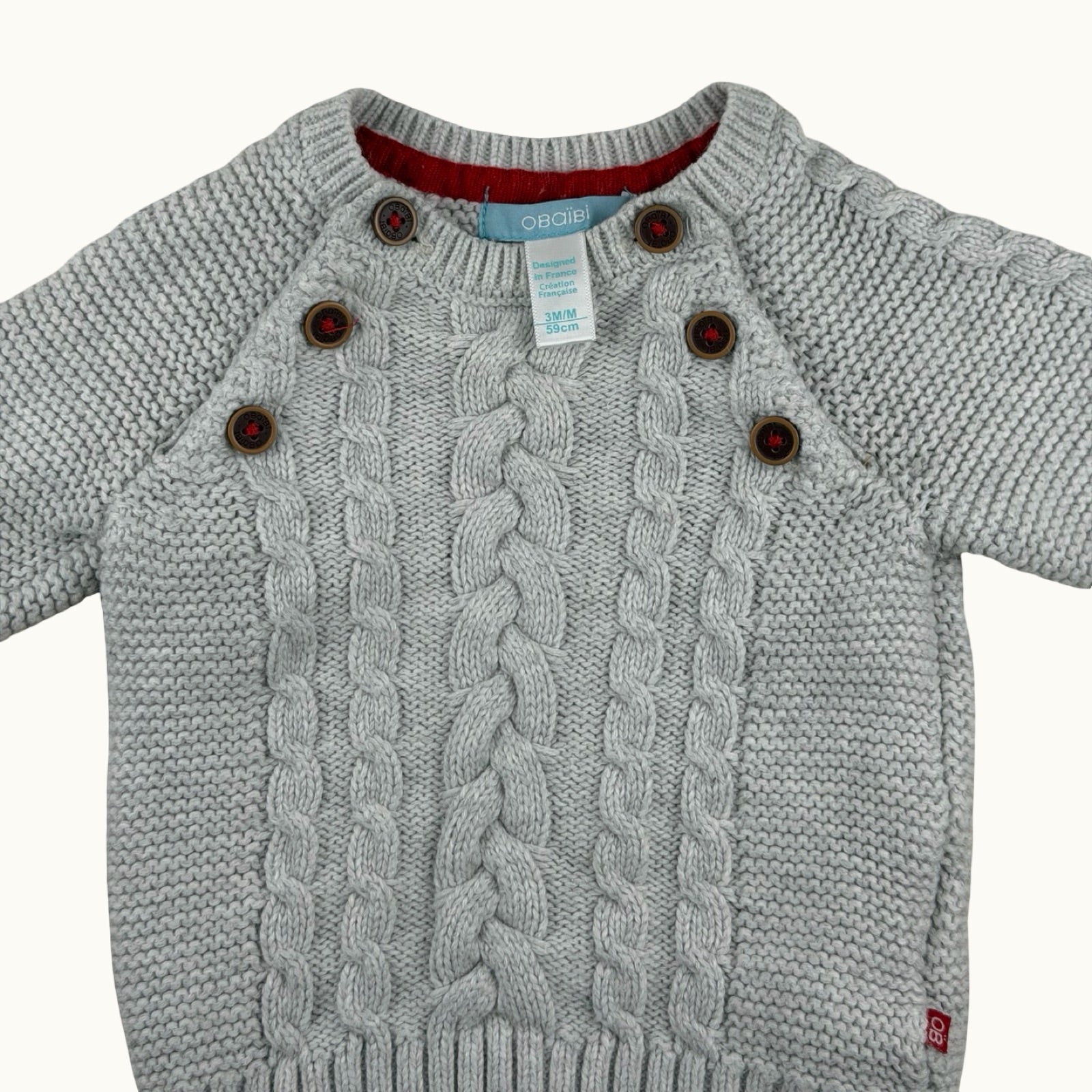 Pull torsadé Obaïbi - 3 mois