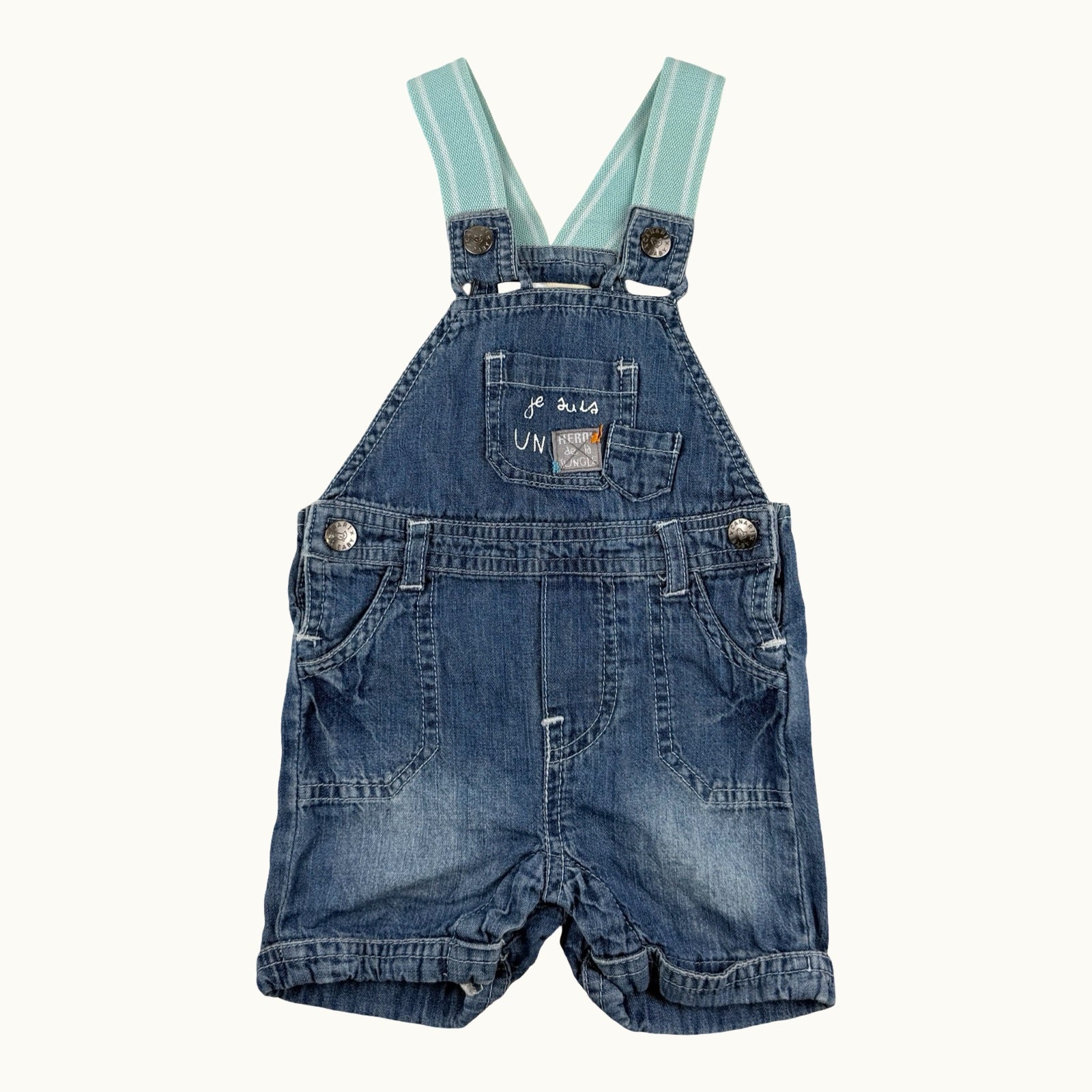 Combishort en jean - 3 mois