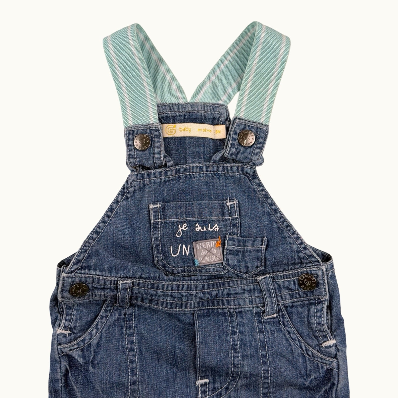 Combishort en jean - 3 mois