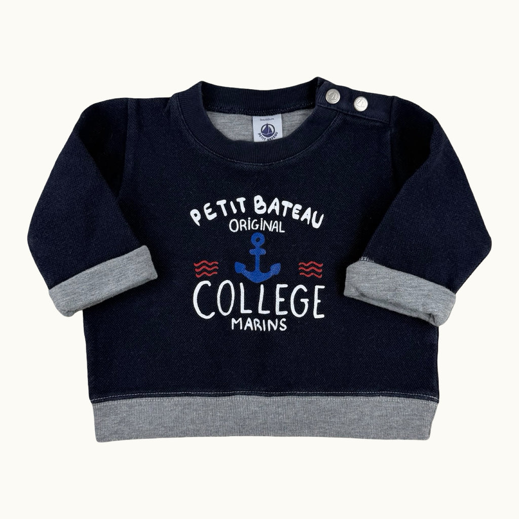 Sweat "Collège Marins" Petit Bateau - 3 mois
