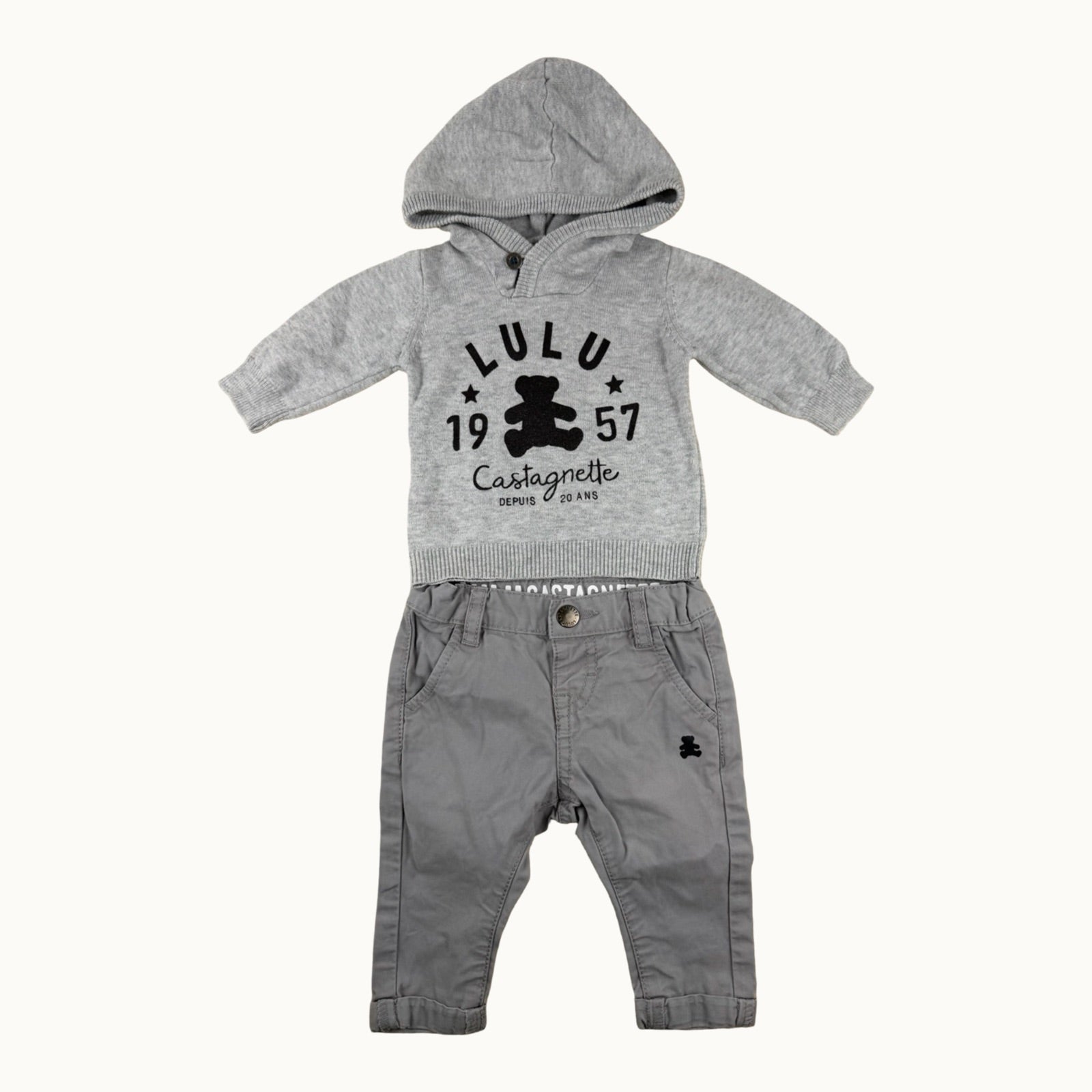Ensemble pull et jean Lulu Castagnette - 3 mois