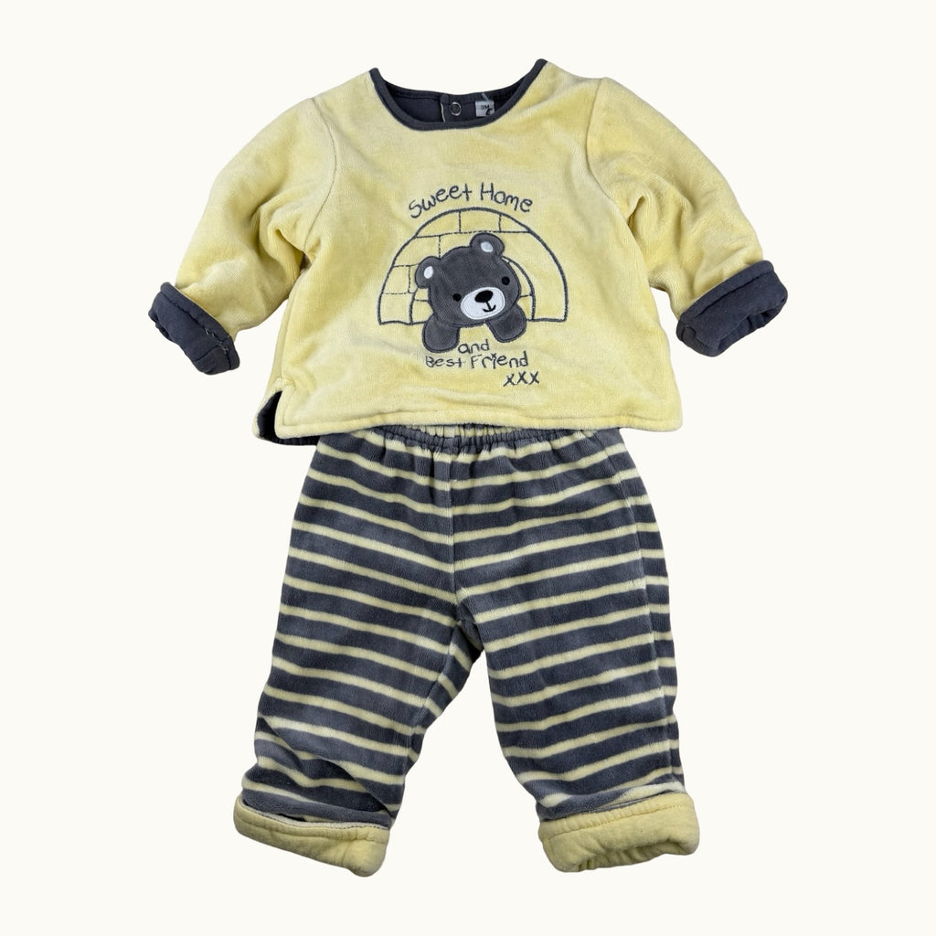 Pyjama velours 2 pièces - 3 mois