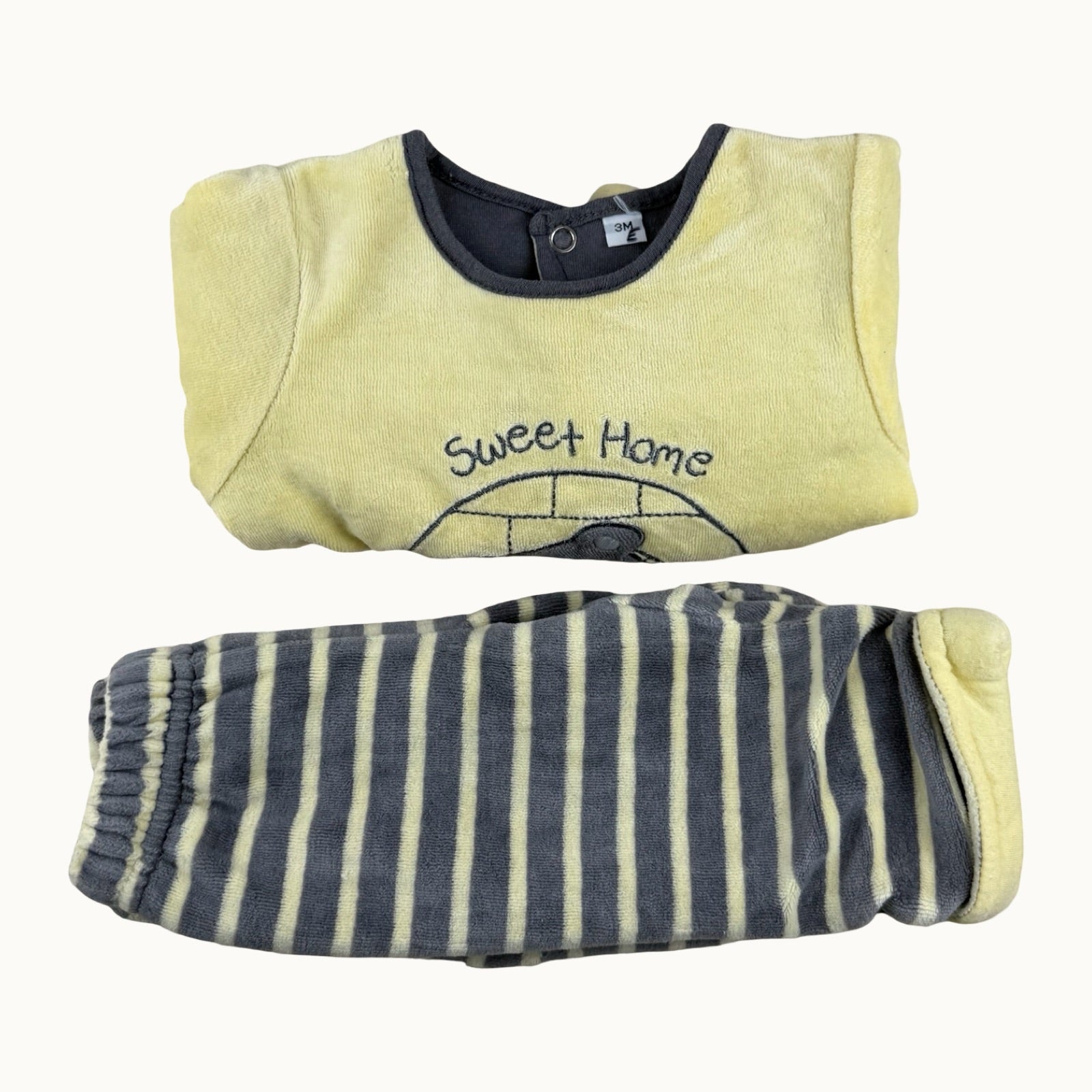 Pyjama velours 2 pièces - 3 mois