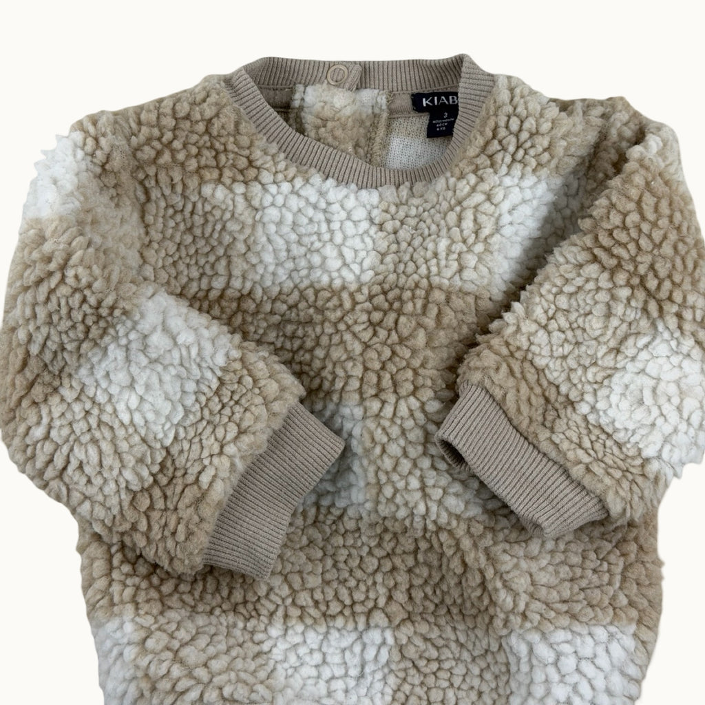 Sweat sherpa damier - 3 mois