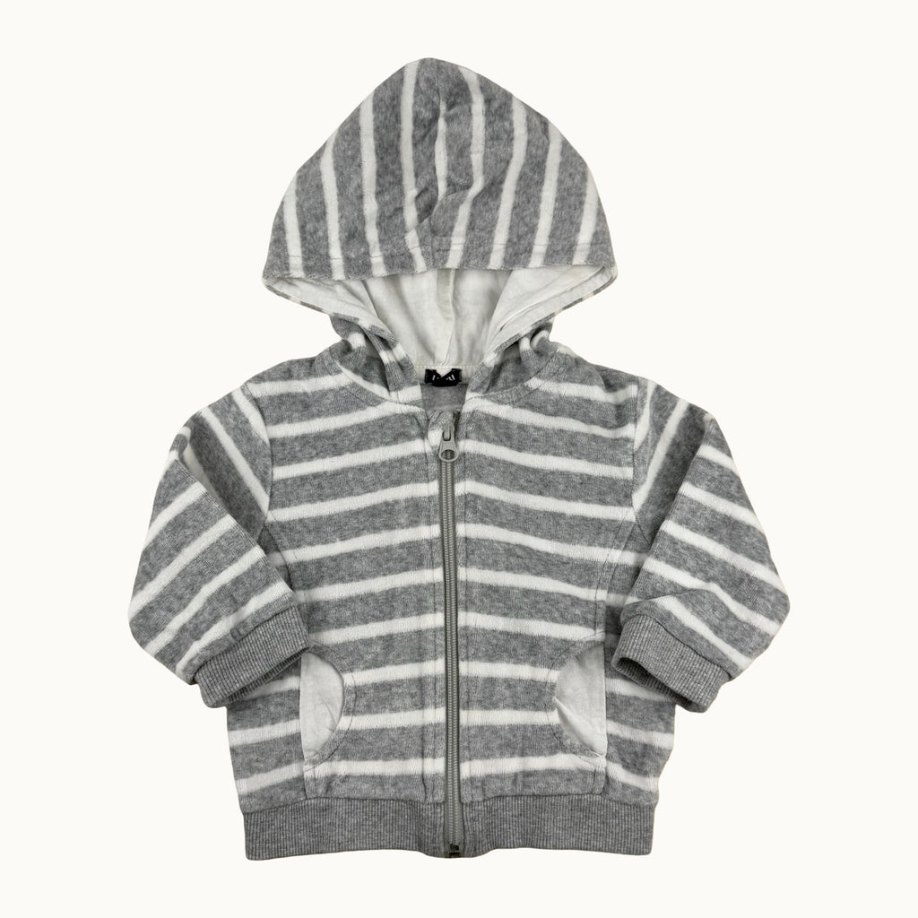 Veste rayée avec capuche velours - 9 mois