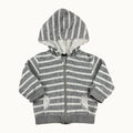 Veste rayée avec capuche velours - 9 mois