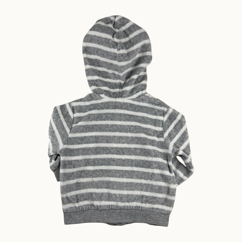 Veste rayée avec capuche velours - 9 mois
