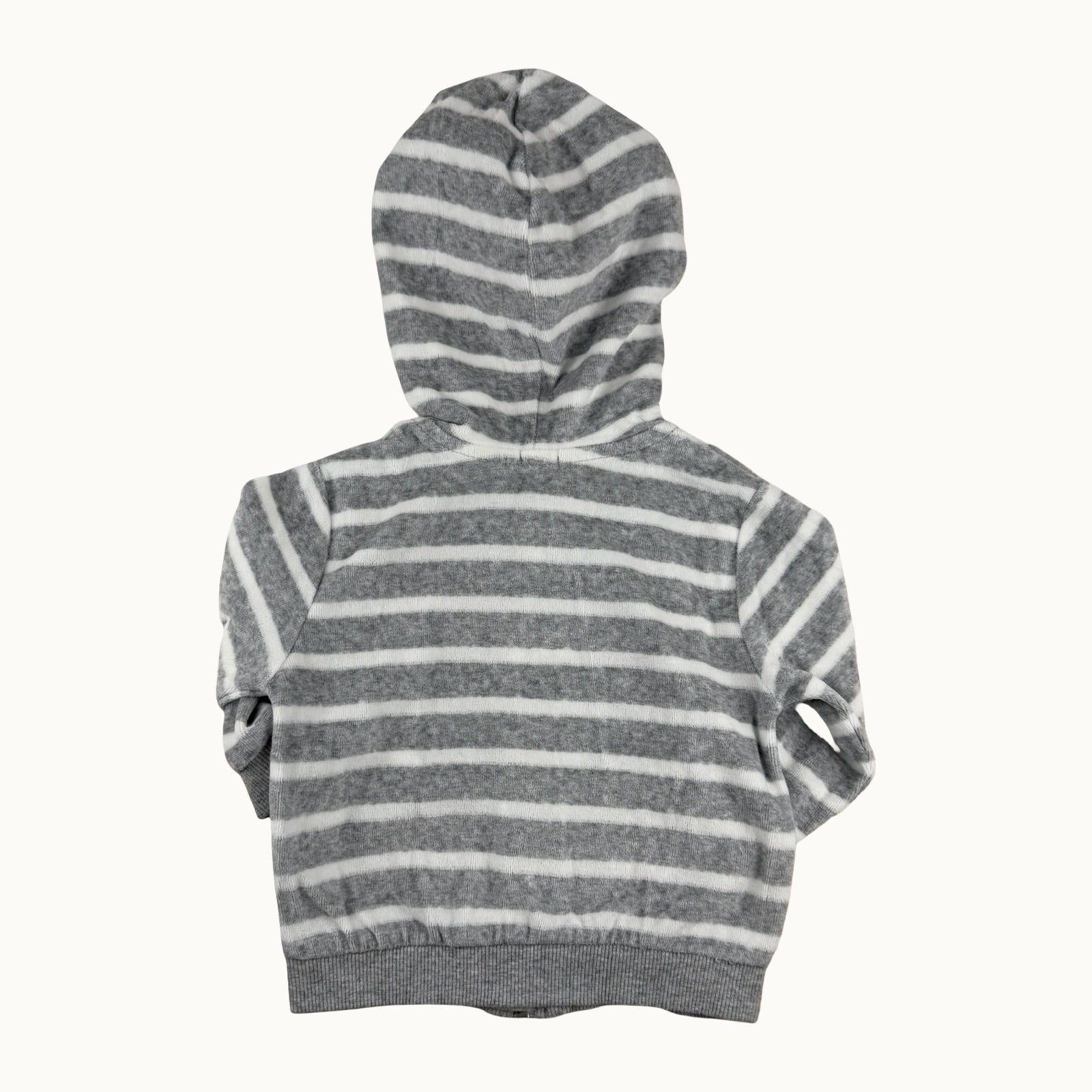 Veste rayée avec capuche velours - 9 mois