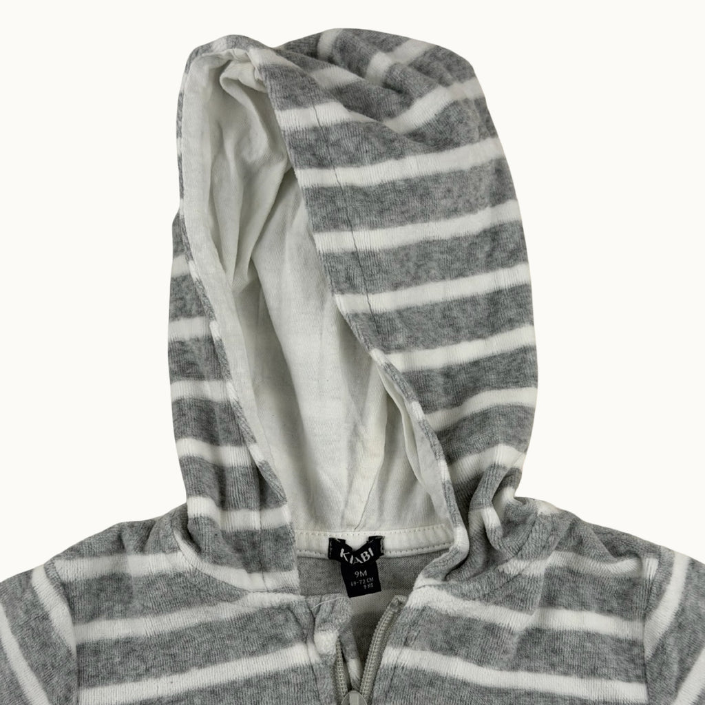 Veste rayée avec capuche velours - 9 mois