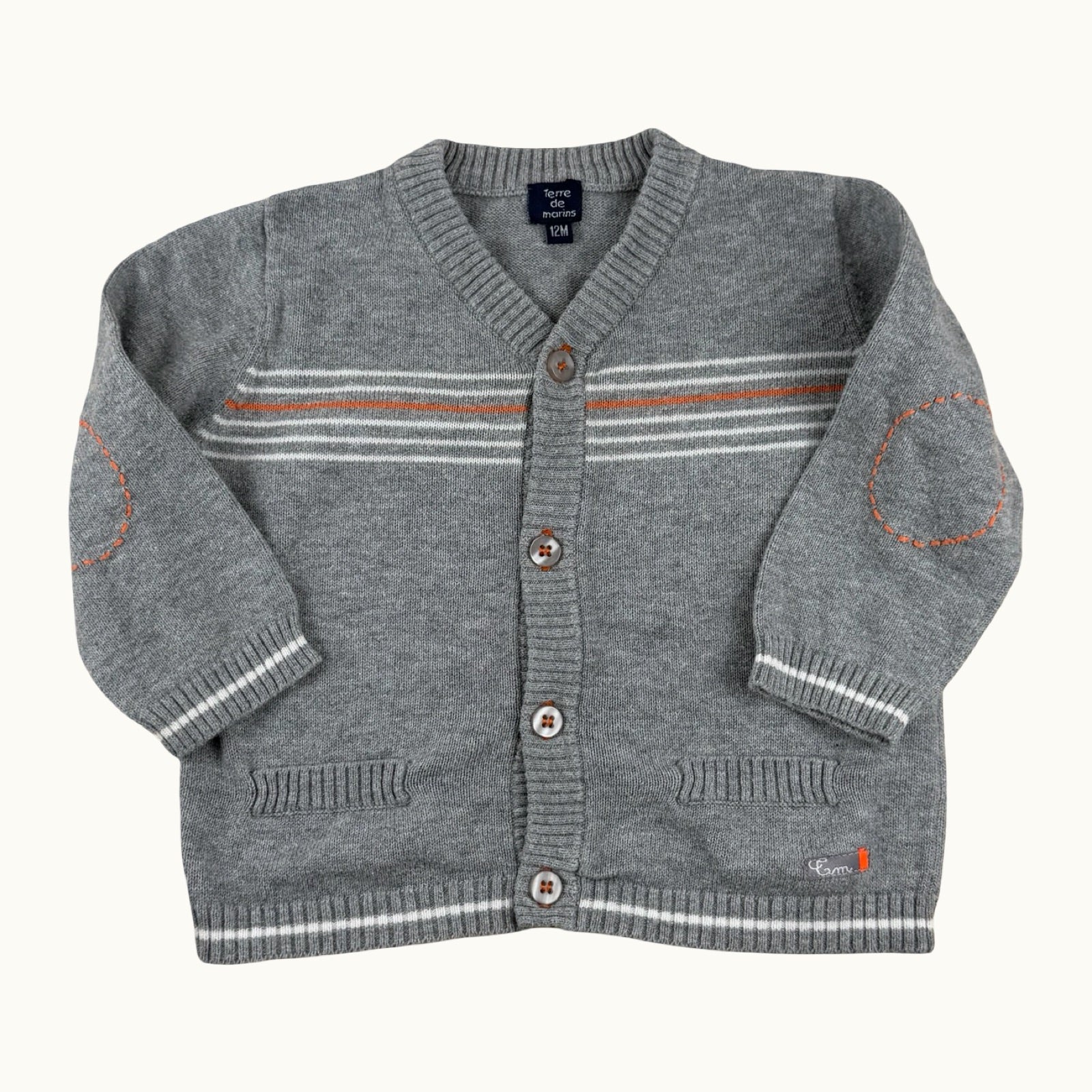 Gilet tricot rayé Terre de Marins - 12 mois