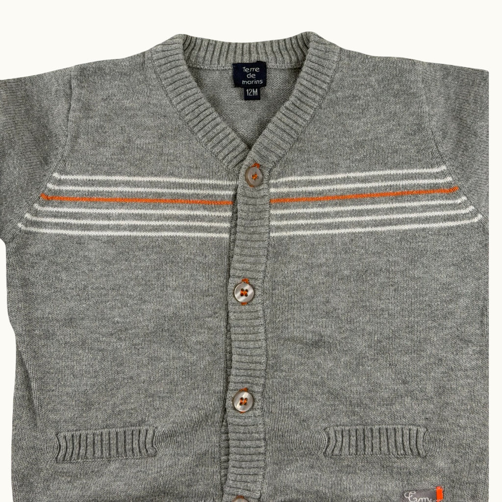 Gilet tricot rayé Terre de Marins - 12 mois