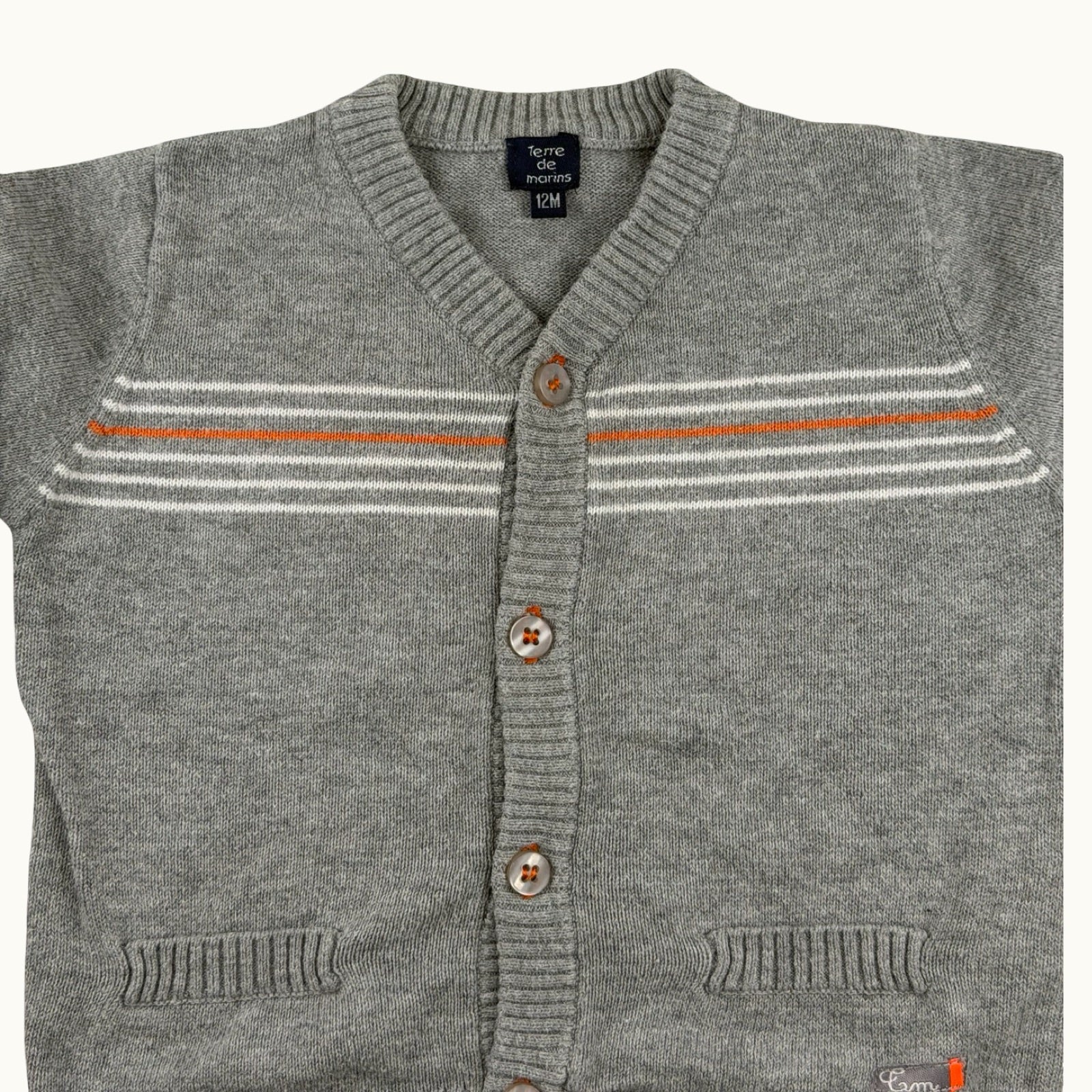 Gilet tricot rayé Terre de Marins - 12 mois