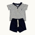 Ensemble t-shirt avec col et short Petit Bateau - 12 mois