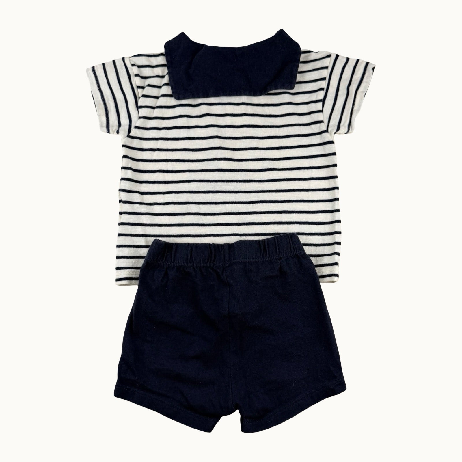 Ensemble t-shirt avec col et short Petit Bateau - 12 mois