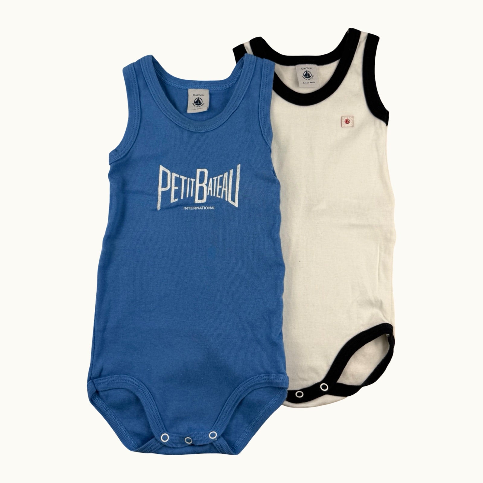 Lot 2 bodies débardeur Petit Bateau - 12 mois