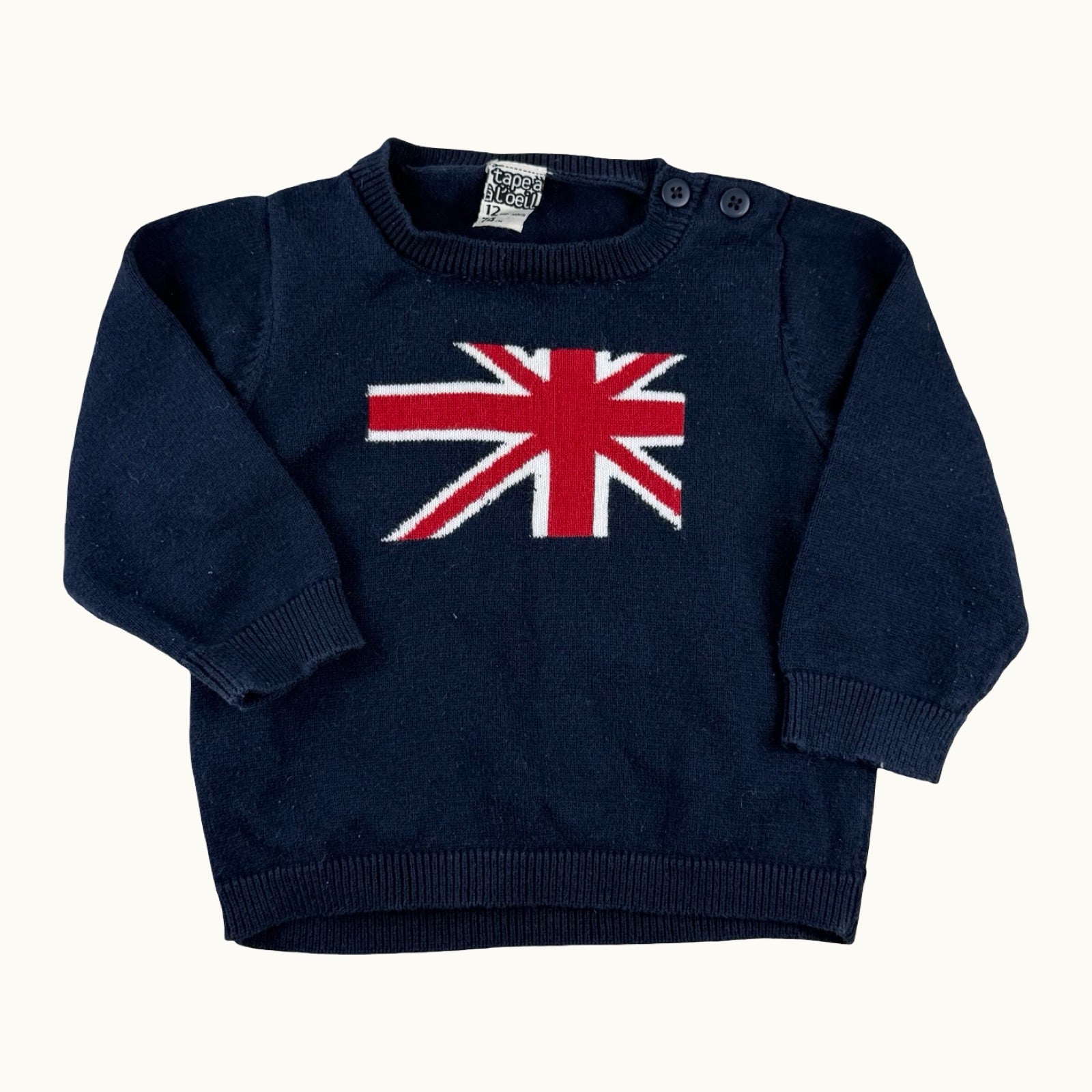 Pull en maille drapeau TAO - 12 mois