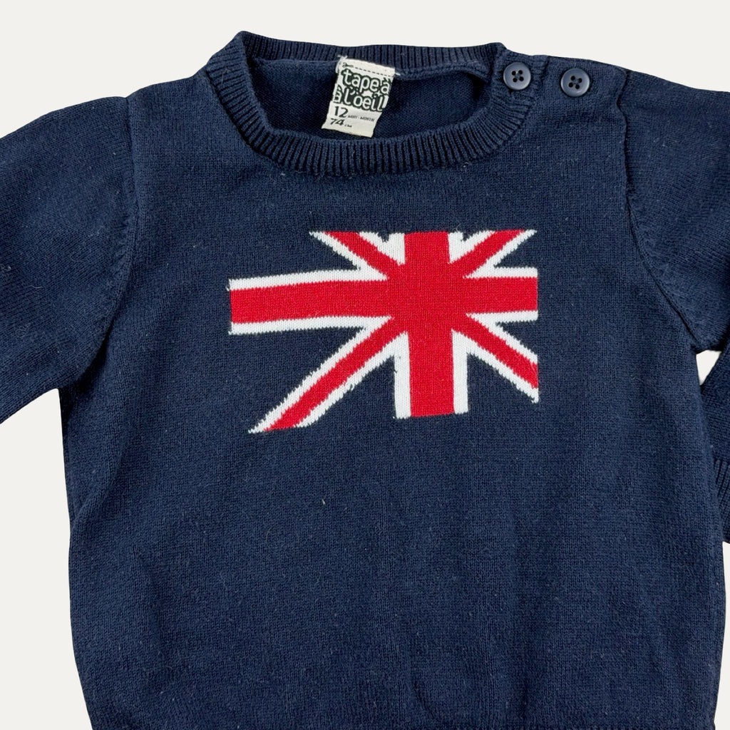 Pull en maille drapeau TAO - 12 mois