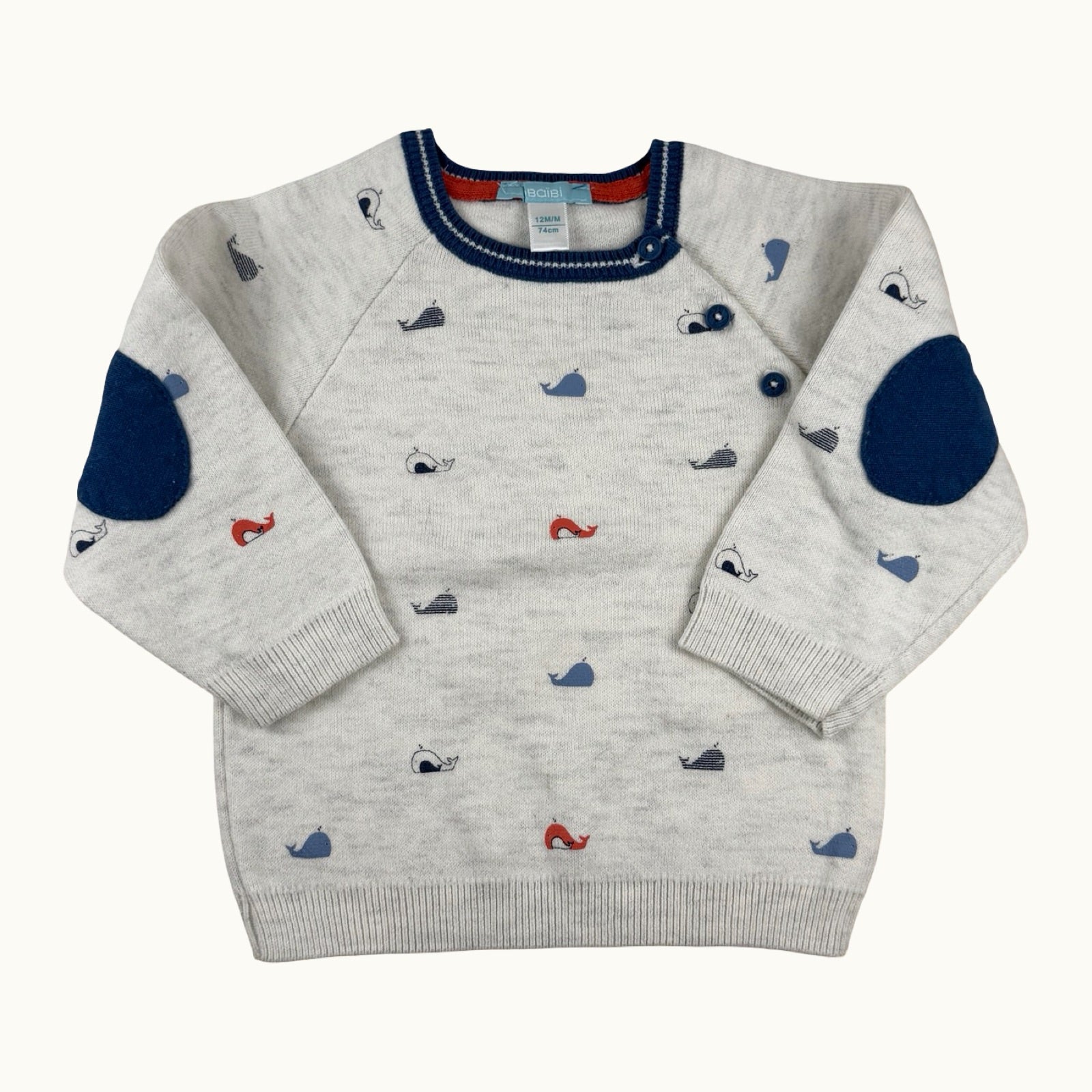 Pull imprimé baleines Obaïbi - 12 mois