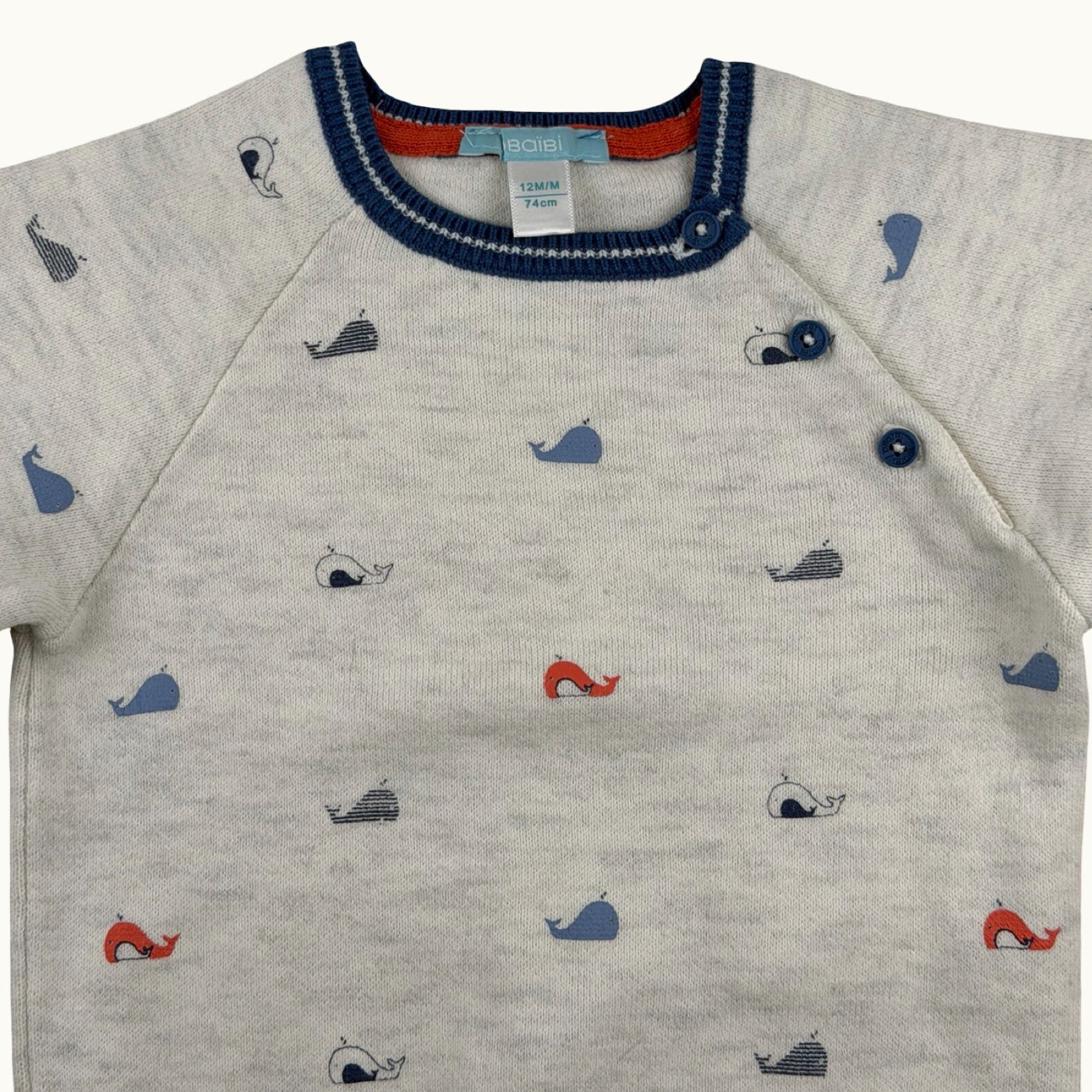Pull imprimé baleines Obaïbi - 12 mois