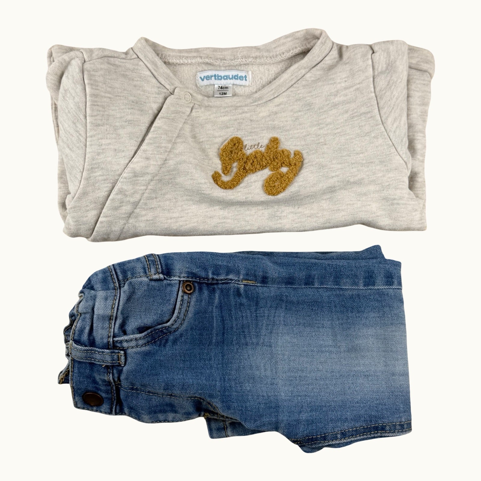 Ensemble pull et jean Vertabudet - 12 mois