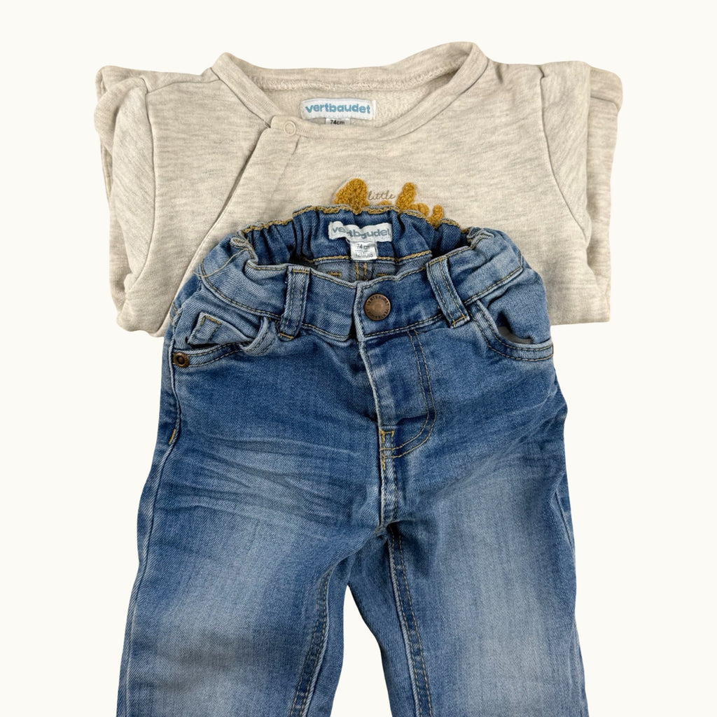 Ensemble pull et jean Vertabudet - 12 mois