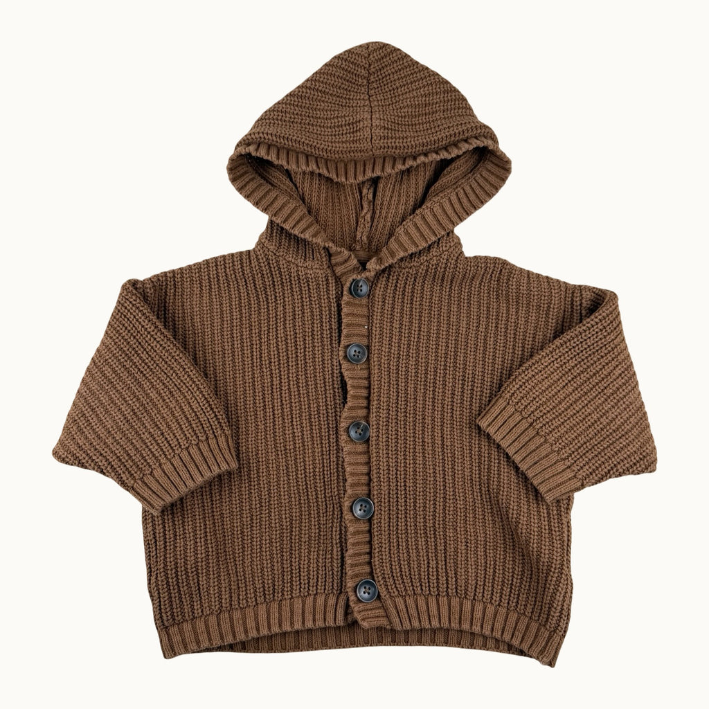 Veste en tricot avec capuche - 12 mois