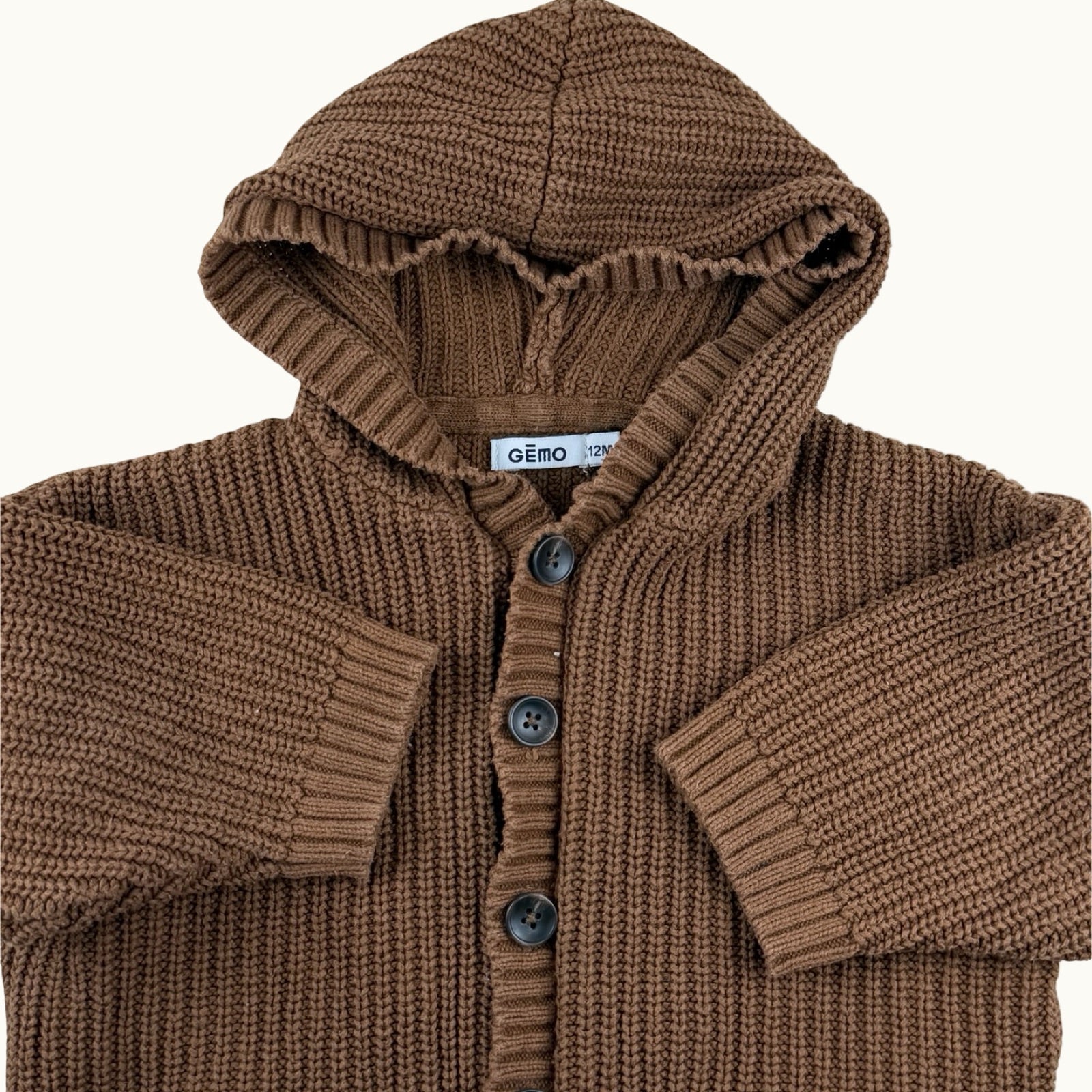 Veste en tricot avec capuche - 12 mois