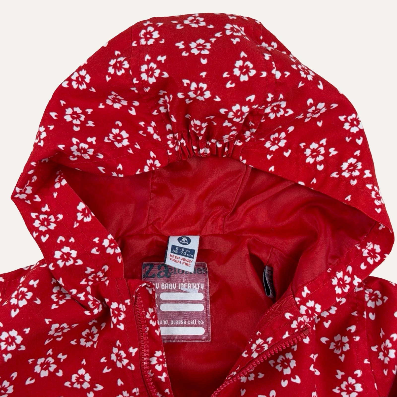 Coupe-vent fleuri à capuche Zara - 9 mois