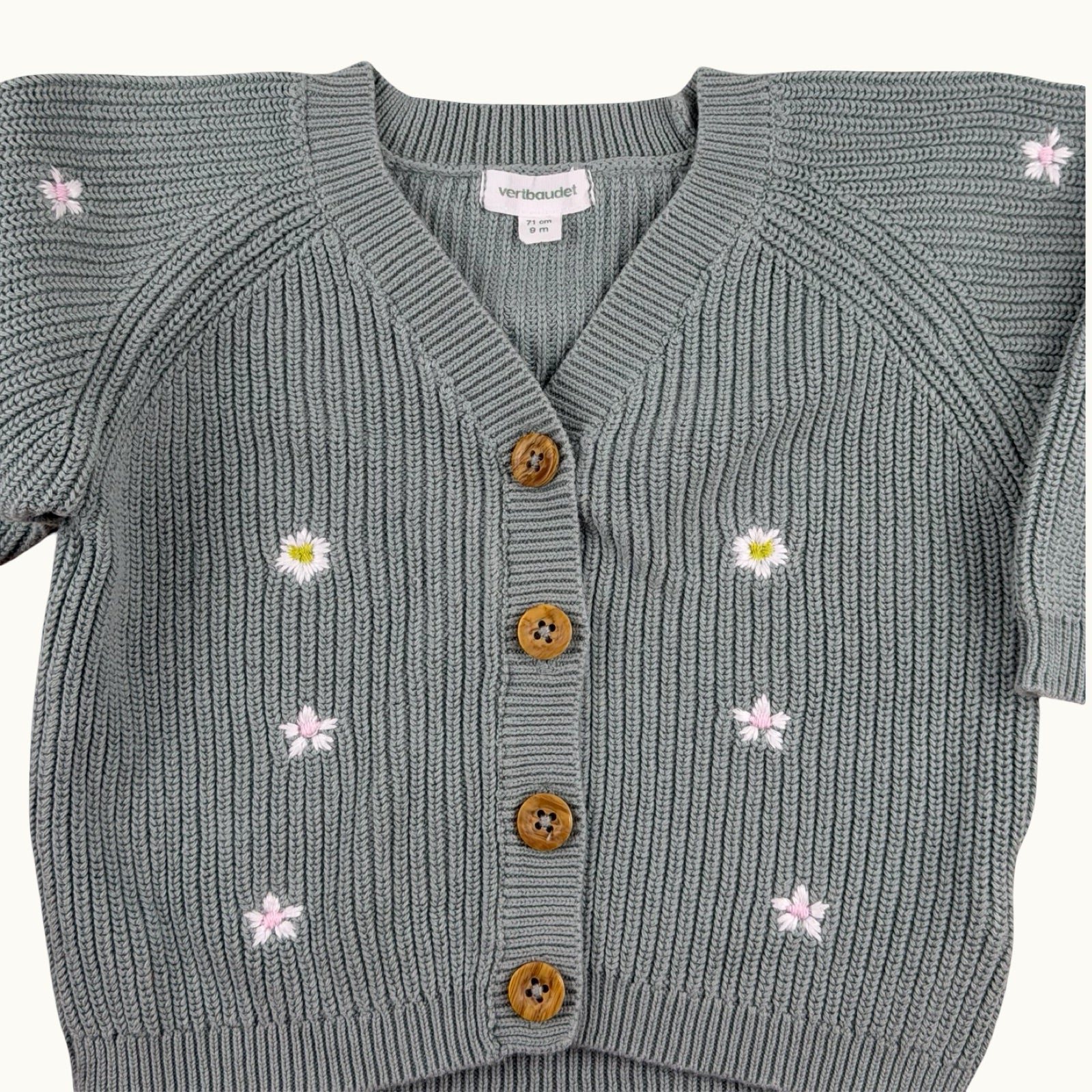Cardigan en maille brodé Vertbaudet - 9 mois