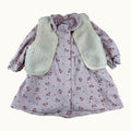 Ensemble robe fleurie et gilet sherpa - 9 mois