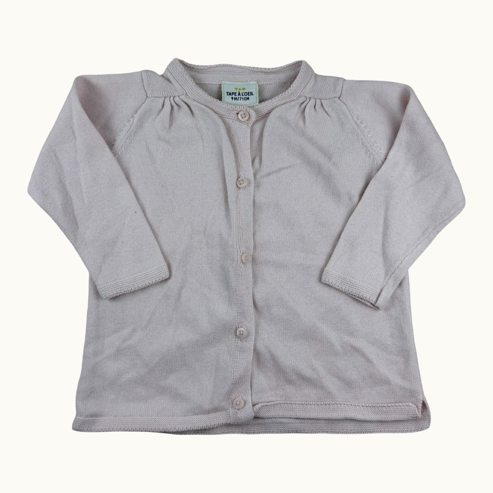 Gilet rose pâle TAO - 9 mois