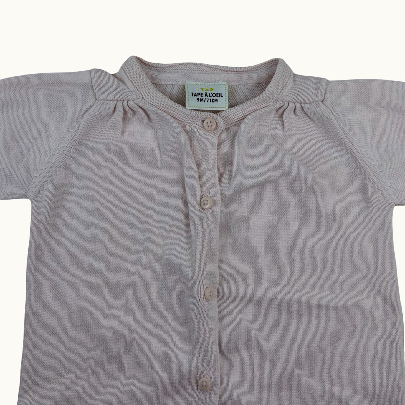 Gilet rose pâle TAO - 9 mois