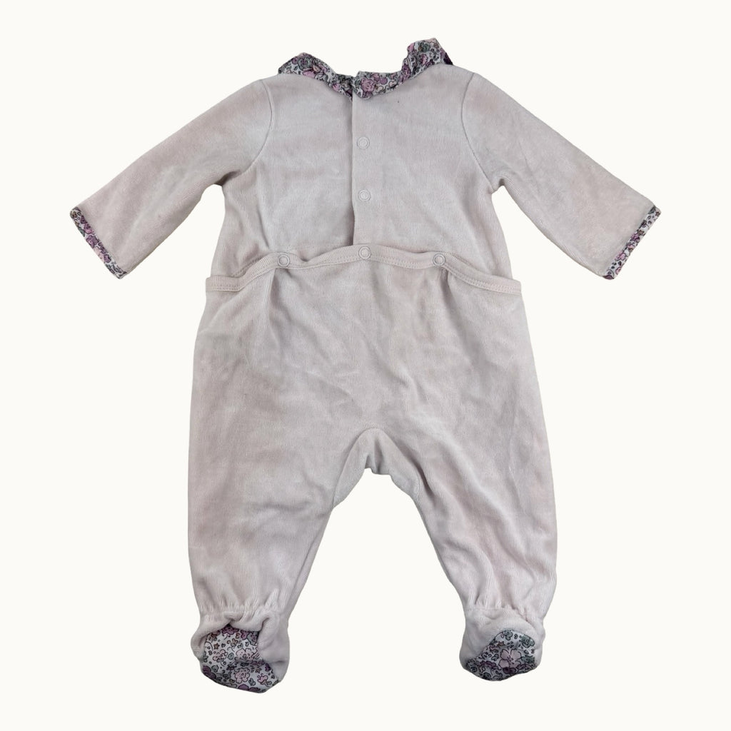 Pyjama en velours avec col fleuri Sergent Major - 1 mois