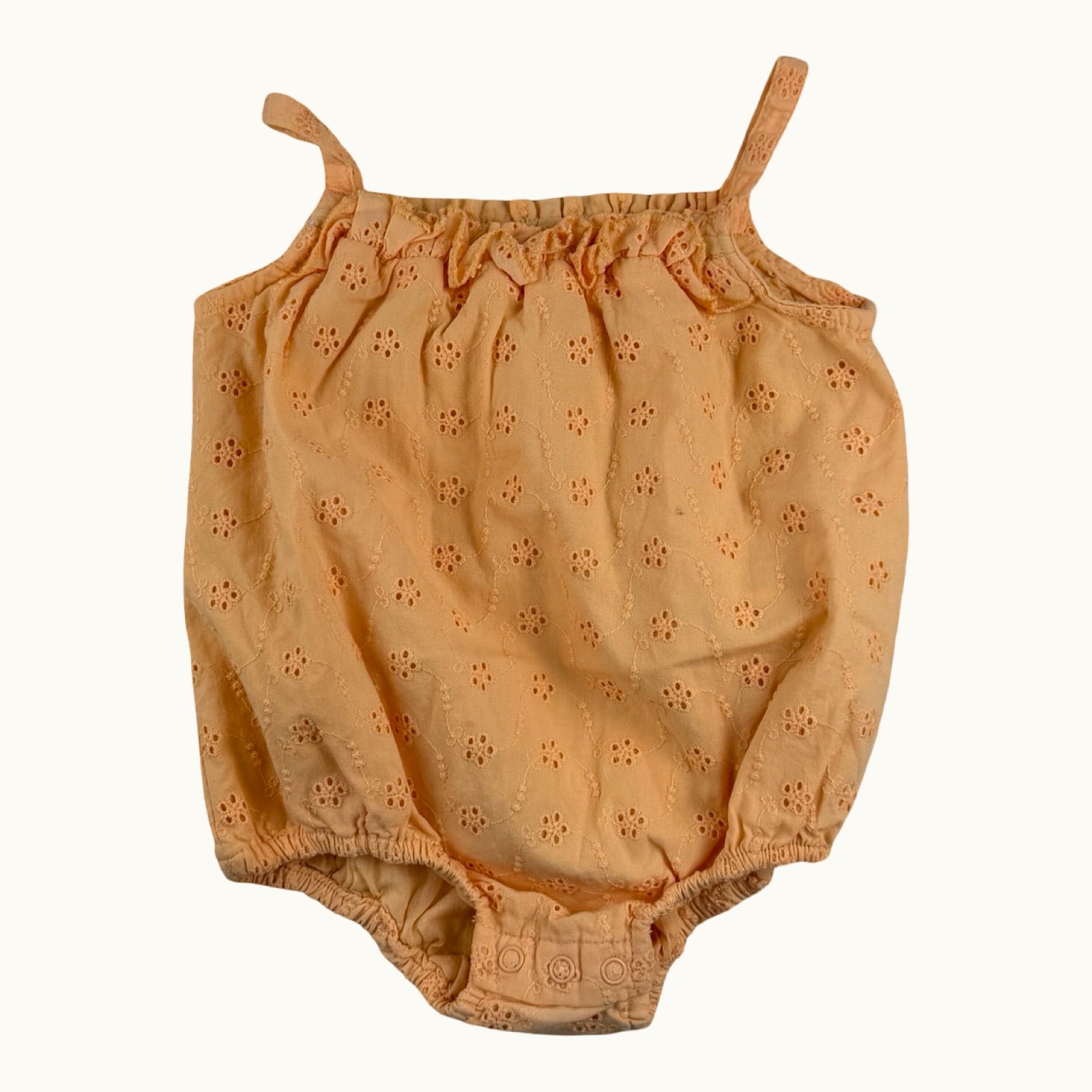 Barboteuse en broderie anglaise - 0 mois