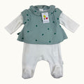 Pyjama velours avec blouse gaze de coton - 0 mois