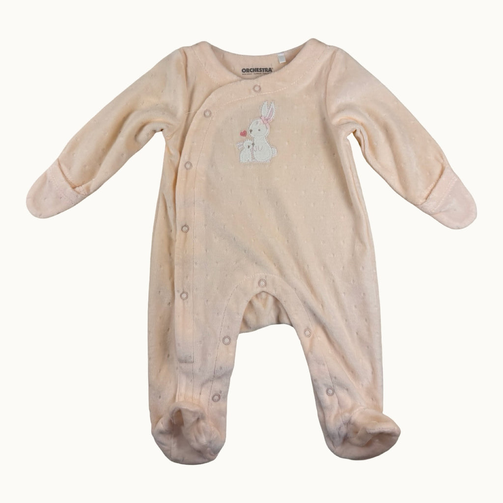Pyjama velours lapins Orchestra - 1 mois