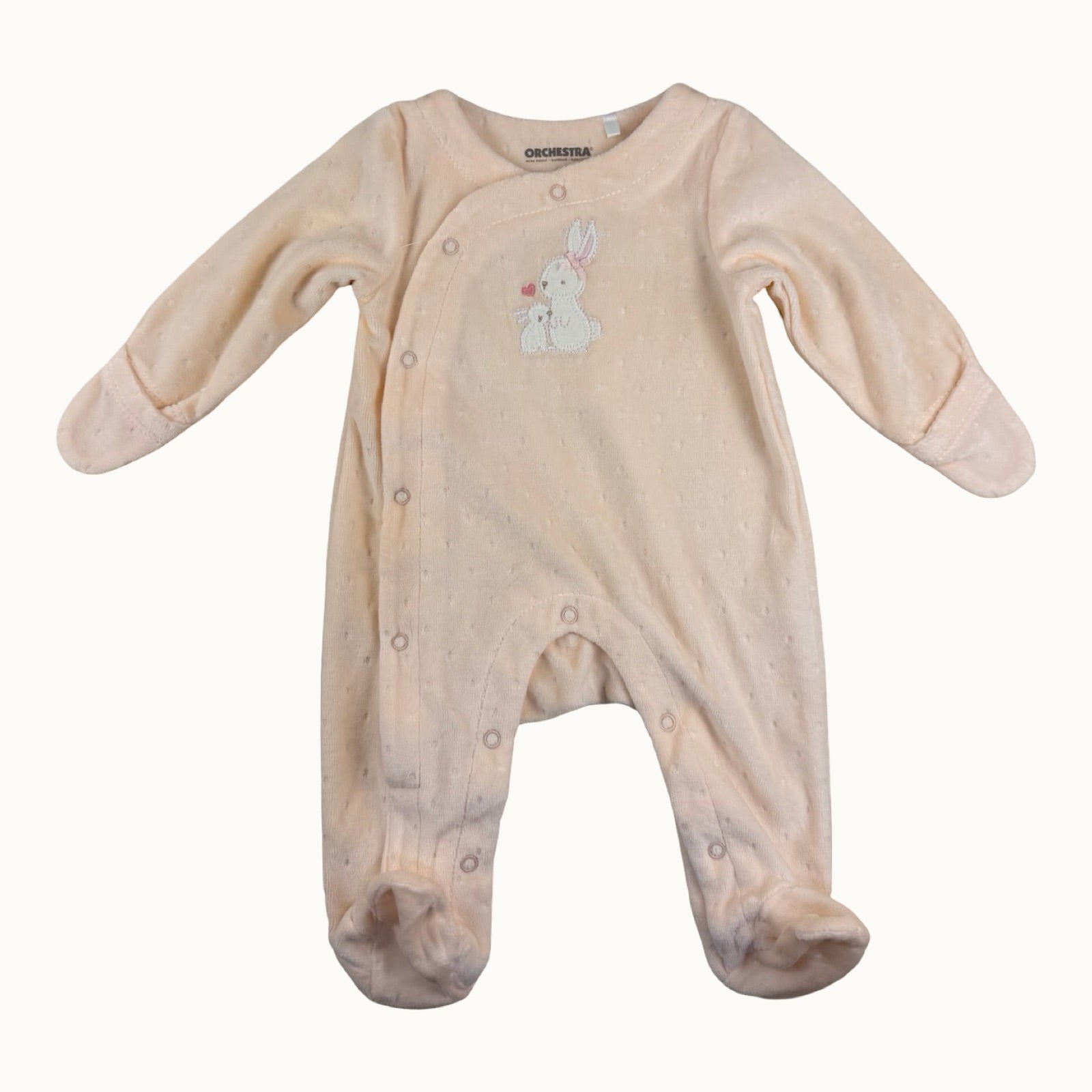 Pyjama velours lapins Orchestra - 1 mois