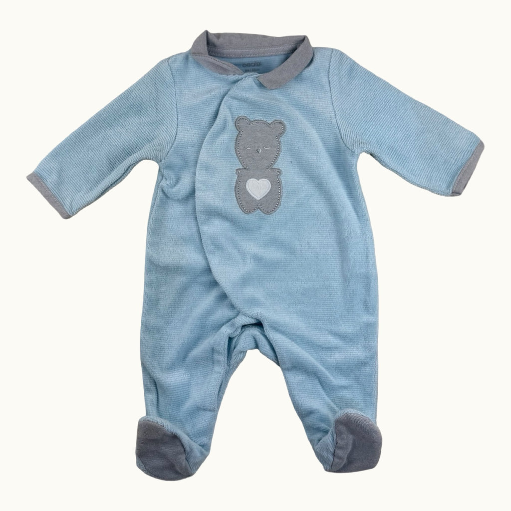Pyjama en velours ourson Obaïbi - 0 mois